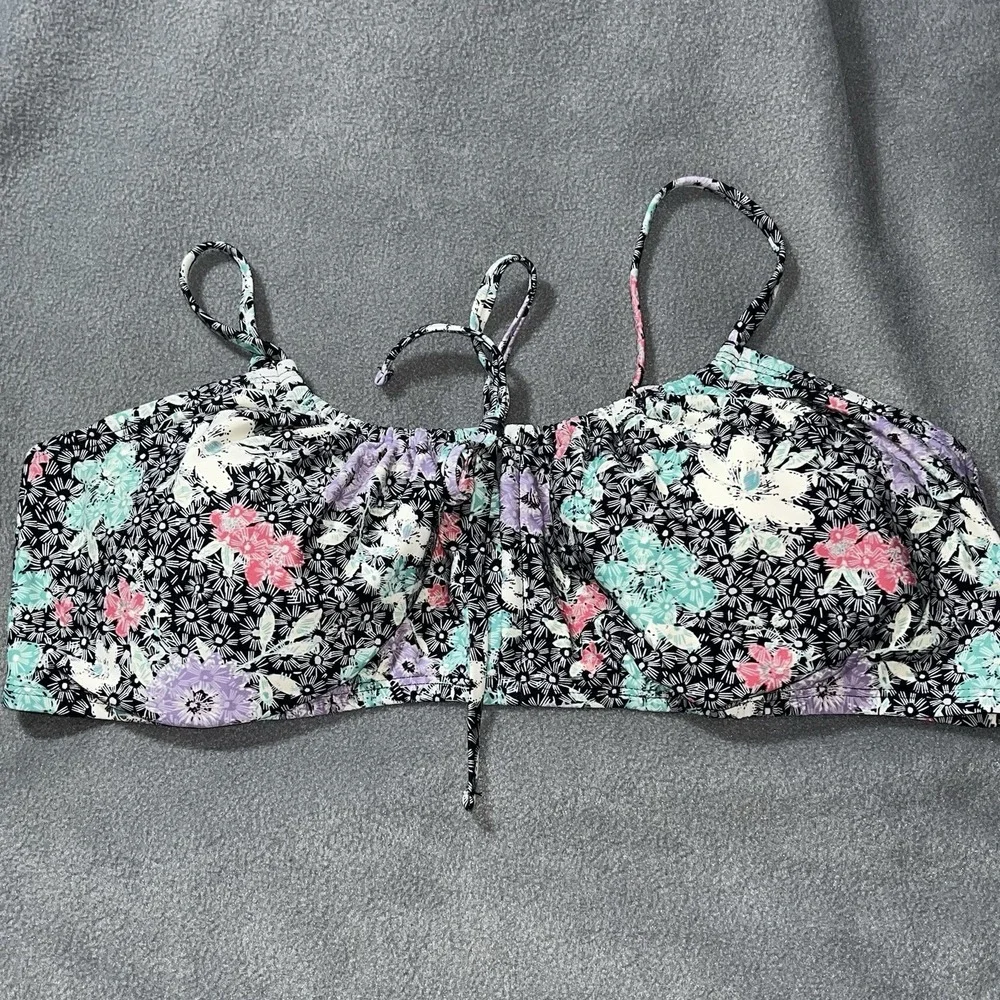 Time and Tru 2 Piece Floral‎ Bikini Swimsuit Set Women's XL Top/Lg Bottom